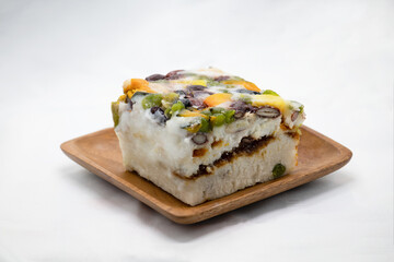 Korean food pumpkin rice cake on white background