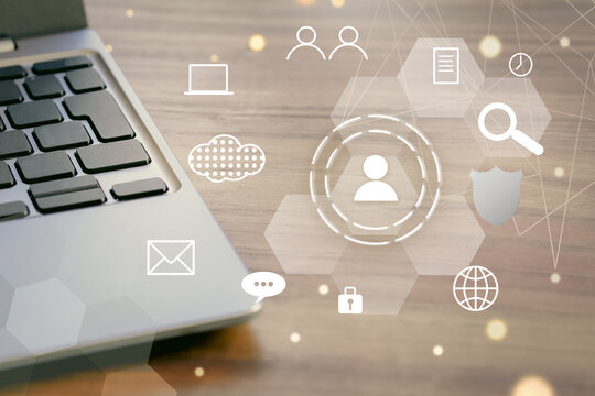 パソコンのデータ、個人情報とセキュリティイメージ