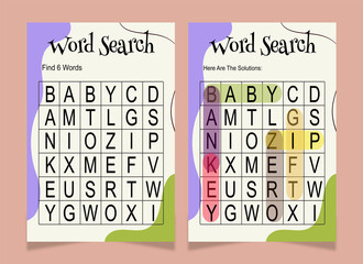 Word search word book for kids