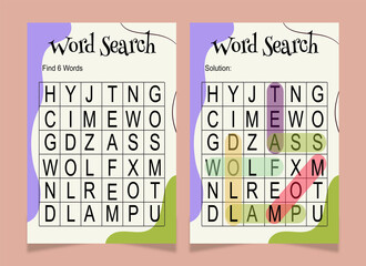 Word search word book for kids
