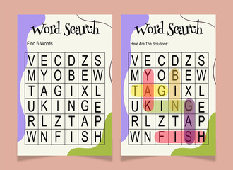 Word search word book for kids
