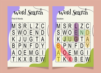 Word search word book for kids