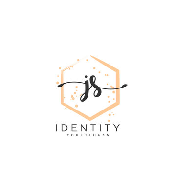 JS Handwriting logo vector of initial signature, wedding, fashion, jewerly, boutique, floral and botanical with creative template for any company or business.