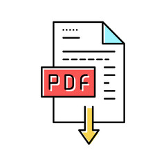download pdf file color icon vector illustration