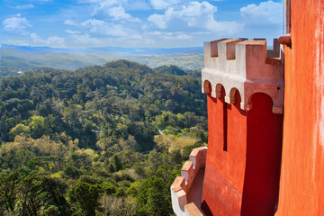 Pena Palace, Sintra - Portugal, Scenic view from a terrace.