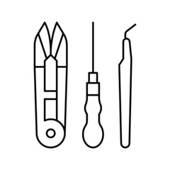 tool set jewellery line icon vector illustration