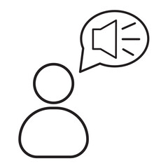 speaker volume in the message. Alert message. Vector illustration. stock image. 