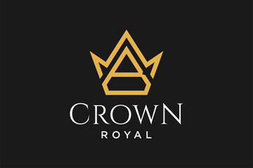 initial logo letter B with crown vector symbol illustration design