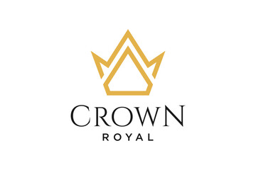 initial logo letter O with crown vector symbol illustration