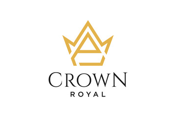 initial logo letter P with crown vector symbol illustration