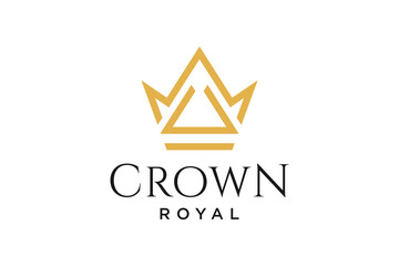 Obraz premium initial logo letter U with crown vector symbol illustration design