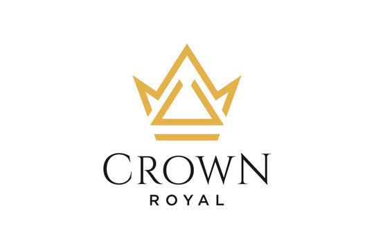 initial logo letter U with crown vector symbol illustration design