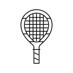 junior tennis racquet line icon vector illustration