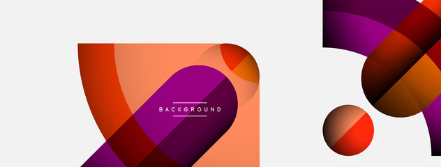 Geometric abstract background. Round shapes, circles, lines composition for wallpaper banner background or landing page