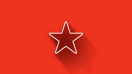 Social media long shadow icon design isolated on red background. Outline web icon. Motion graphics.