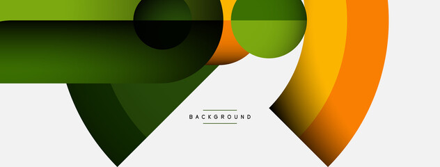 Geometric abstract background. Round shapes, circles, lines composition for wallpaper banner background or landing page