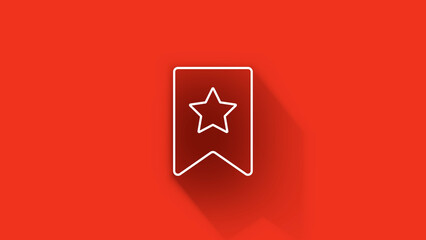 Social media long shadow icon design isolated on red background. Outline web icon. Motion graphics.