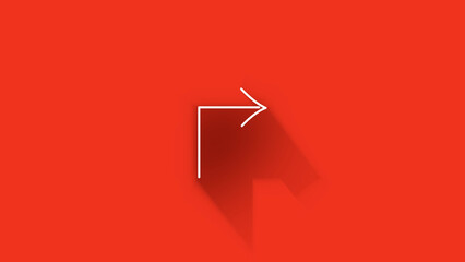 Long shadow Icon arrows for text Animation on empty background. Motion graphics.