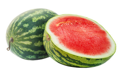 Red watermelon and half isolated