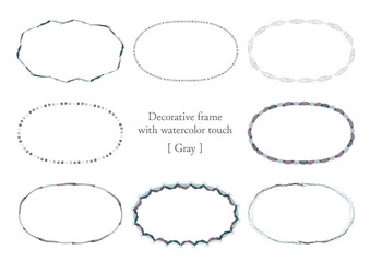 Obraz premium 水彩タッチの装飾フレーム、グレイッシュのセット
