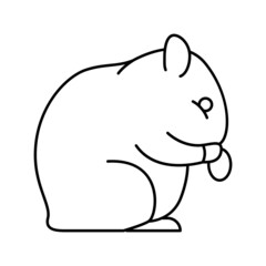 Fototapeta premium hamster pet line icon vector illustration