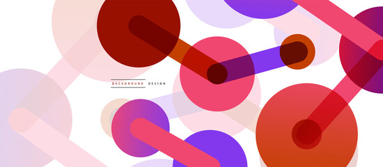 Line points connections geometric abstract background. Circles connected by lines. Trendy techno business template for wallpaper, banner, background or landing