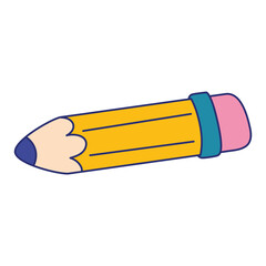 Isolated yellow wooden pencil icon Vector