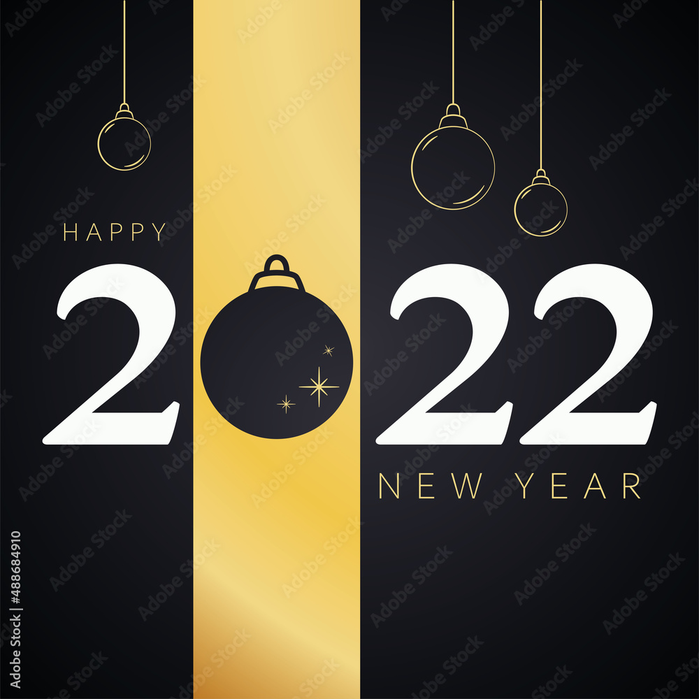 Wall mural happy new year template sparkling text vector