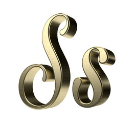 Isolated 3D Logo of Letter S on White Background.
