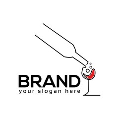 Wine Bar logo vector. Flat design. Vector Illustration on white background