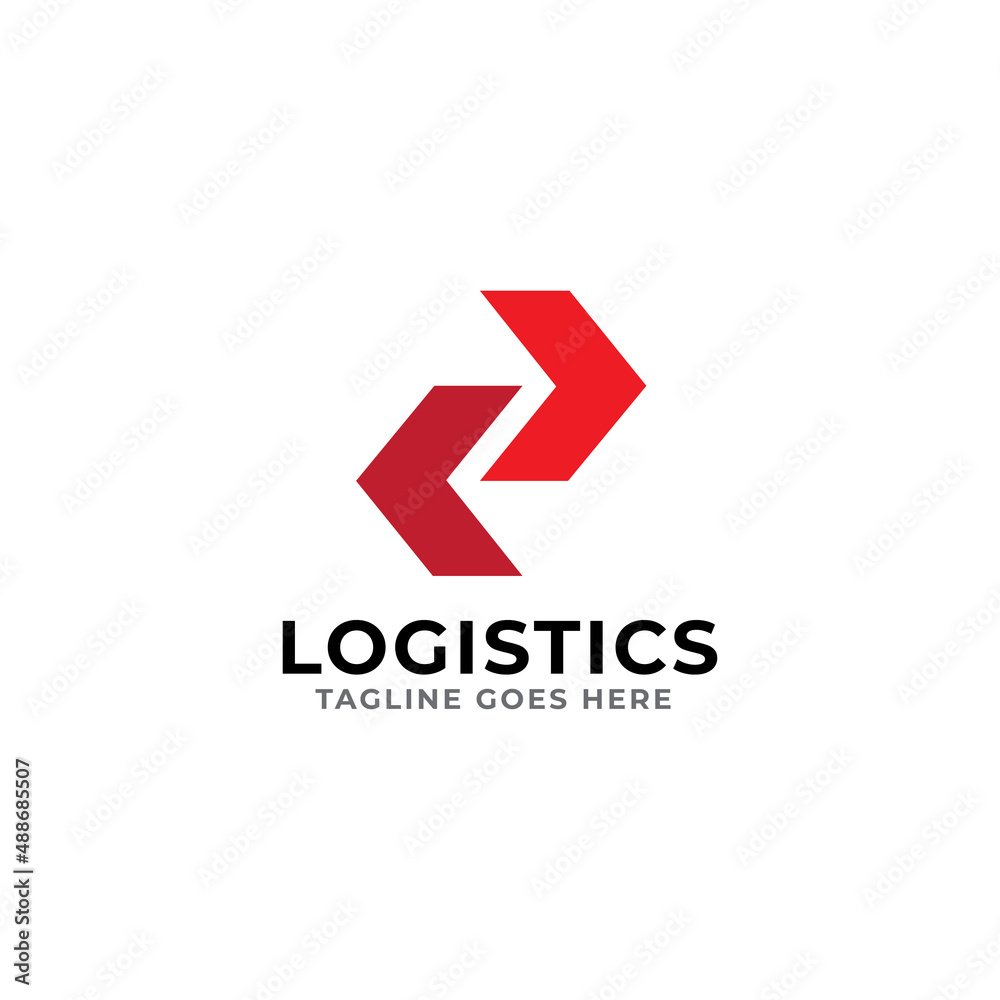 Wall mural logistic company logo vector with arrow