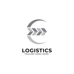 Logistic Company Logo Vector With Arrow