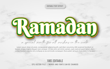 ramadan kareem text effect in editable 3d