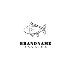 animal fish cartoon logo template icon design black isolated vector illustration