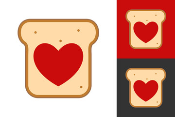 Illustration Vector Graphic of Love Bread Logo. Perfect to use for Food Company