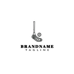 floor ball design logo flat icon design template black isolated vector illustration