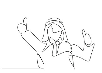 a businessman in arab muslim suit confirms with his fingers and shows things