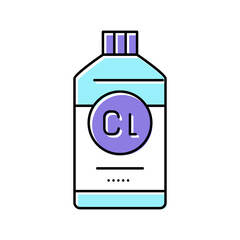 bleach chemical liquid color icon vector illustration