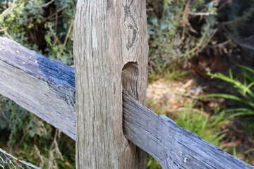 old wooden sliprail fence