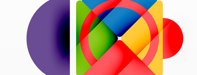 Creative geometric wallpaper. Minimal abstract background. Triangles and circles composition vector illustration for wallpaper banner background or landing page