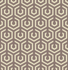 Japanese Tribal Hexagon Vector Seamless Pattern