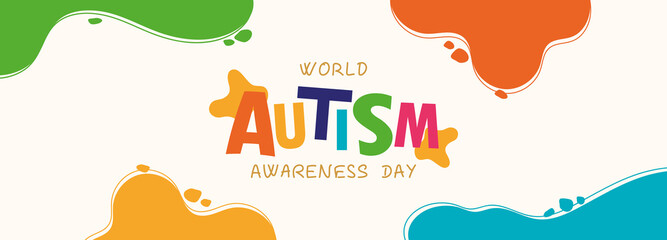 Hand Drawing World Autism Awareness Day Banner Background Template in Animated Graphic Vector Illustration Design