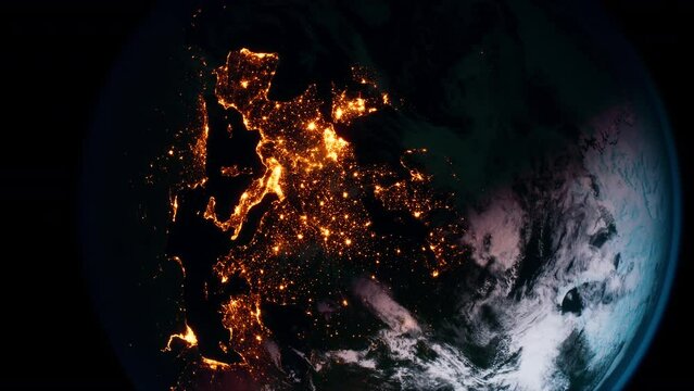 Beautiful space view of the Earth with cloud formation