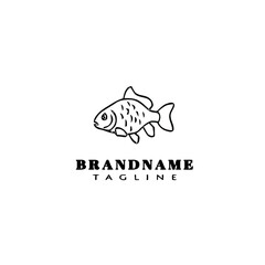 flounder fish logo flat icon design template black isolated vector illustration