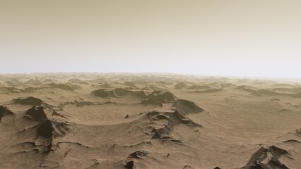 alien planet landscape sci fi spatial background, view from planet surface with spectacular sky, realistic digital illustration	
