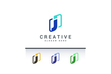 Letter J creative simple flat logo