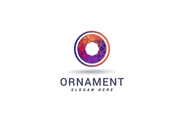 Letter  o colourful technological ornamental logo