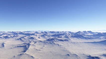 alien planet landscape sci fi spatial background, view from planet surface with spectacular sky, realistic digital illustration	
