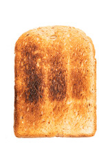 Toast bread slice on white background.
