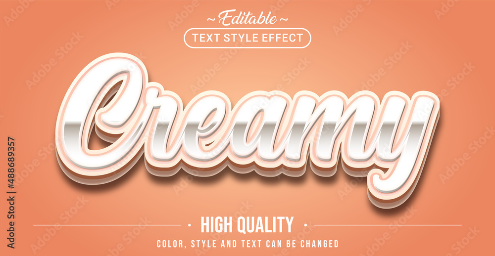 Aufkleber editable text style effect - creamy text style theme.